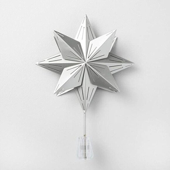 Hearth & Hand Magnolia Silver Star Metal Christmas Tree Topper 13in - Target - Picture 1 of 5